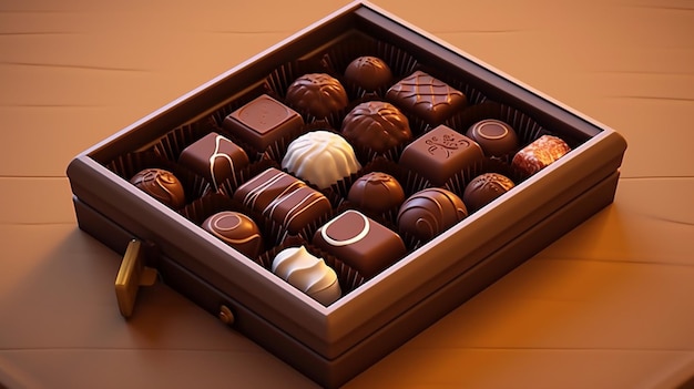 Vector a box of chocolates with a fork in it