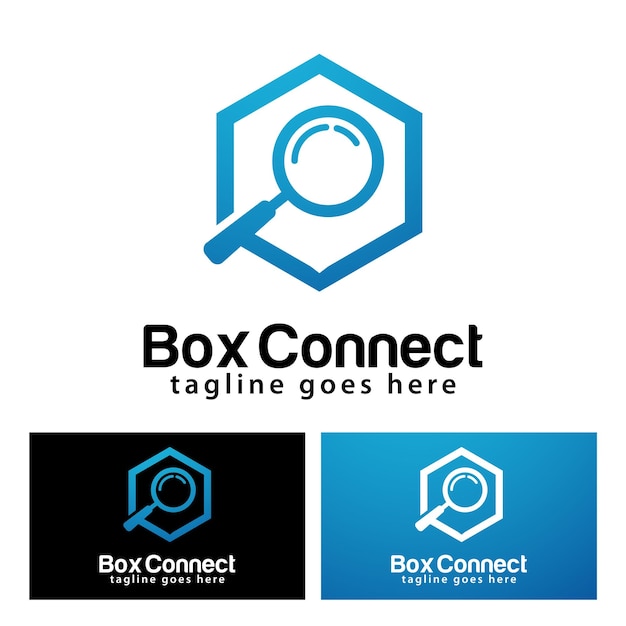 Box connect logo design template