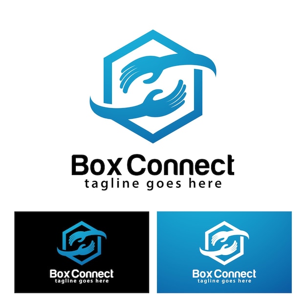 Box connect logo design template