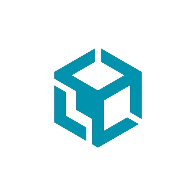box cube hexagon geometrische pijl vector logo ontwerp
