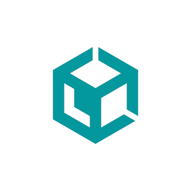 box cube hexagon geometrische pijl vector logo ontwerp