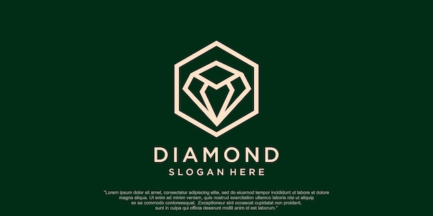 Vector box diamond line art geometry logo icon vector