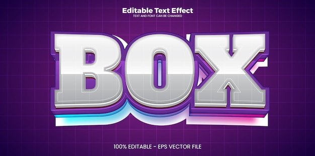 Box editable text effect in modern trend style