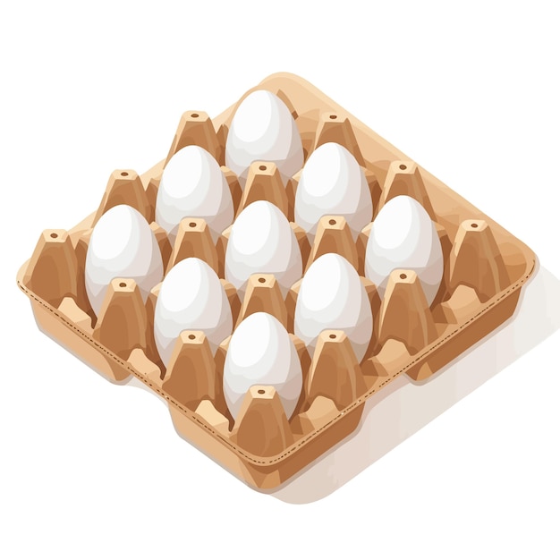 Vector a box of eggs that has a brown box that says eggs in it