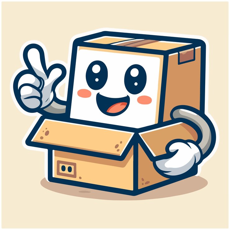 Vector box flat stylish mascot cartoon