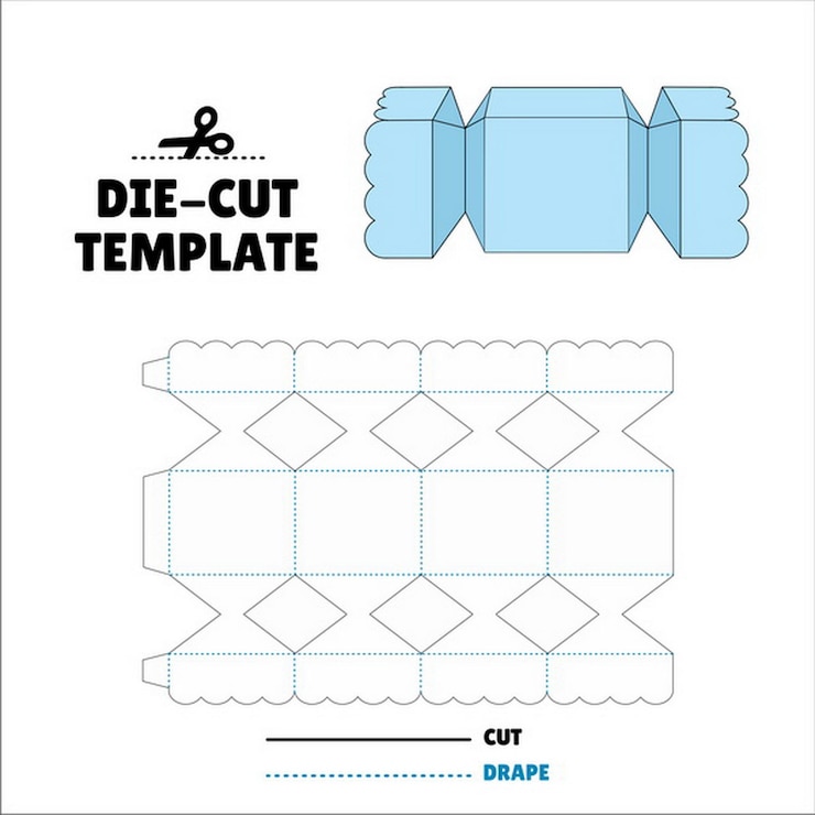 Vector box flip lid packaging die cut template 3d mock up embalagem sacola envelope bala candy