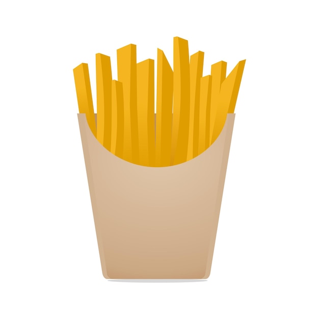 Vector a box of french fries is shown with a white background.