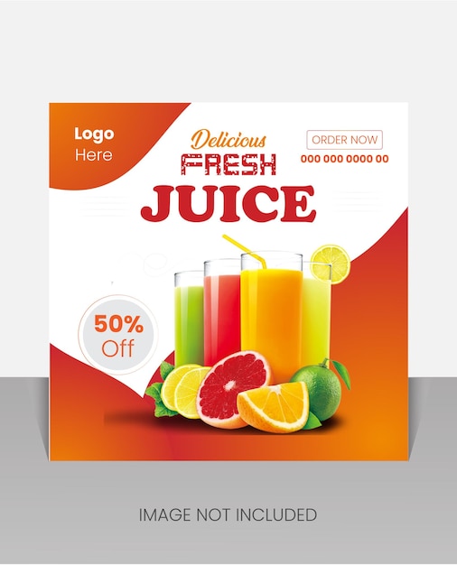 A box for fresh juice with fruit on it