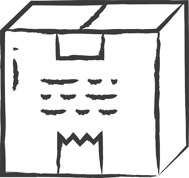 Box handgetekende vectorillustratie