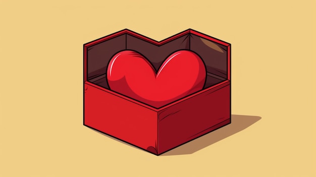 Vector a box of hearts that has a heart inside