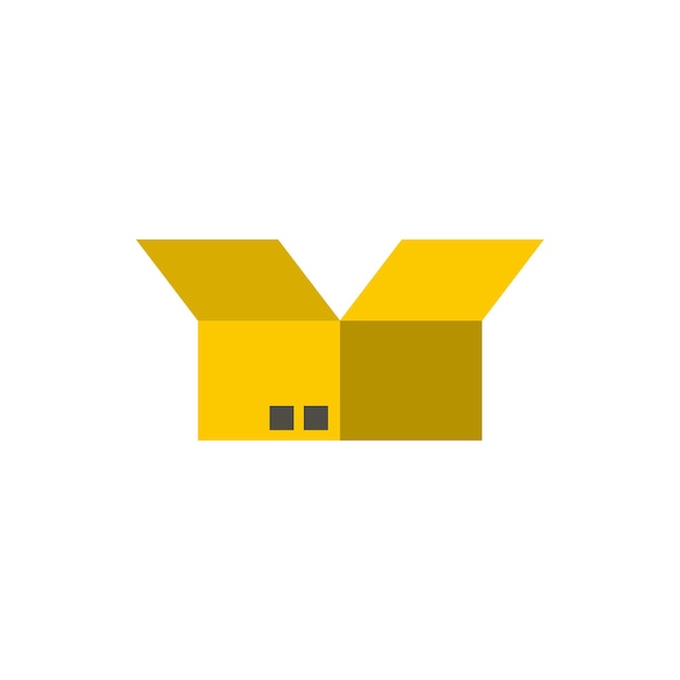 Box icon in flat style isolated on white background Storage symbol