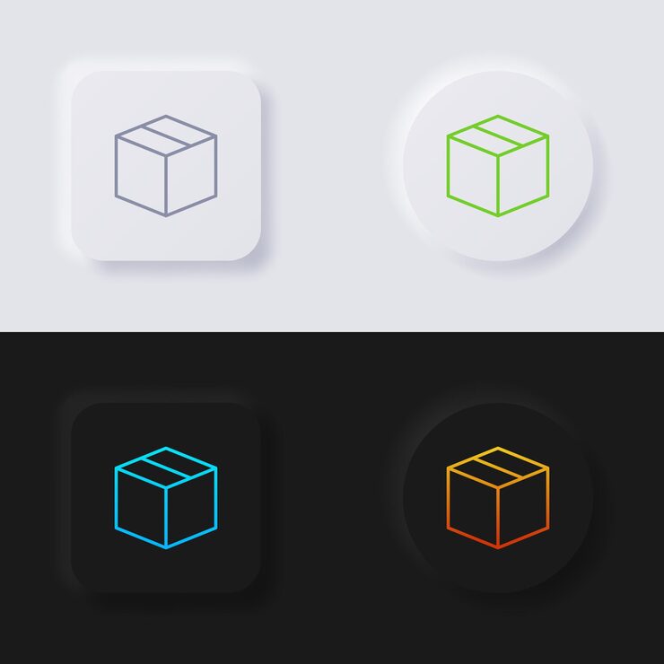 Vector 盒子图标集 多色形态按软界面设计为网页设计 应用程序界面和更多图标集 键向量