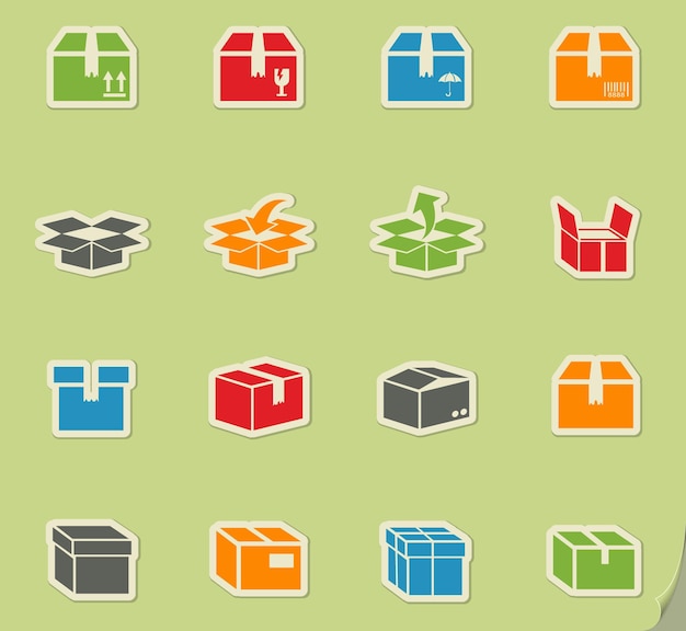 Vector box icon set