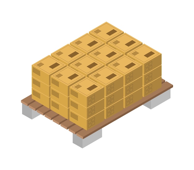 Box on isometric platform