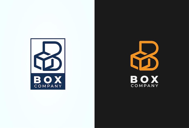 Box Logo Design, letter B with box icon combination, suitable for logistic, brand and company logo