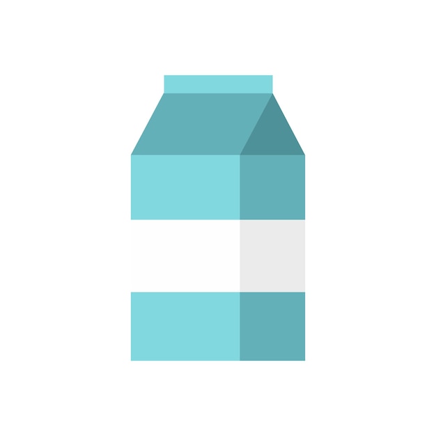 Box of milk icon in flat style on a white background