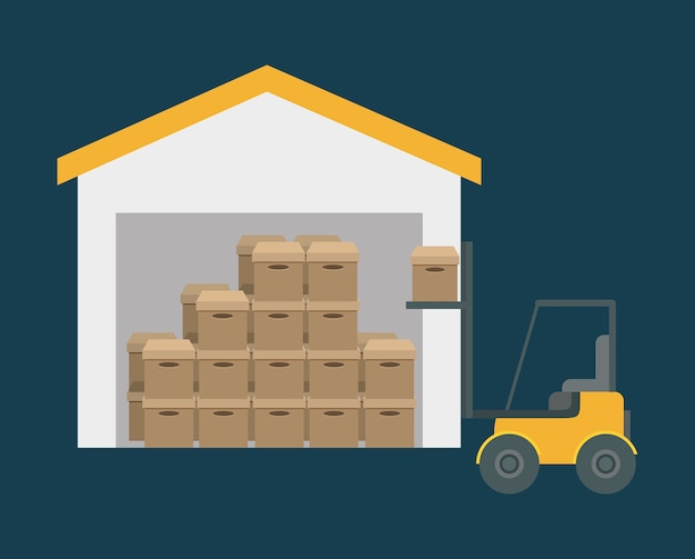 Box package forklift delivery shipping icon