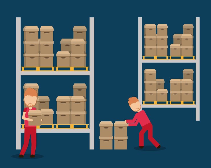 Vector box package man male avatar delivery shipping icon