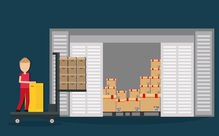 Vector box package man male avatar delivery shipping icon