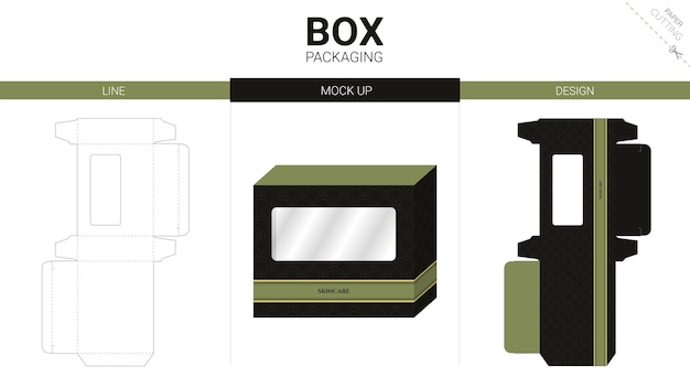 ボックス包装とモックアップダイカットテンプレート