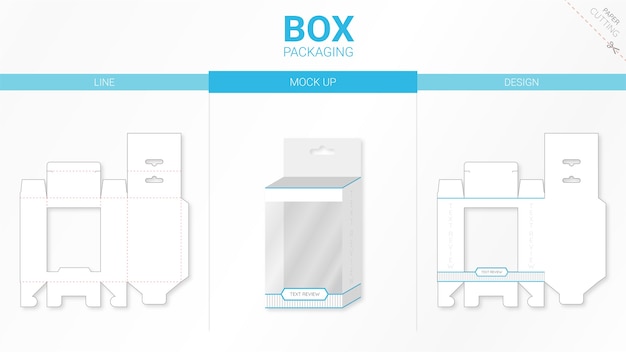 ボックス包装とモックアップダイカットテンプレート