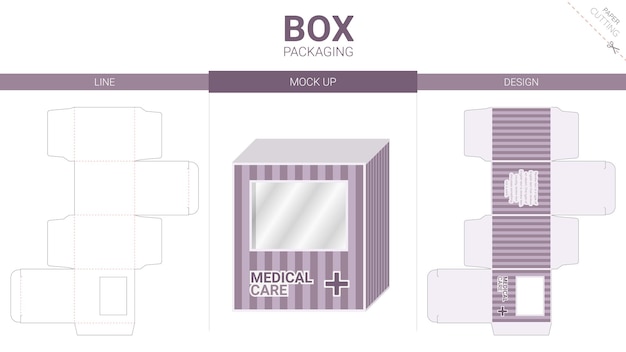 벡터 박스 포장 및 모형 다이 컷 템플릿