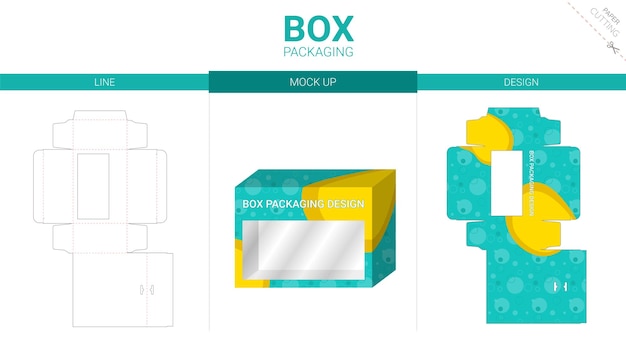 ボックス包装とモックアップダイカットテンプレート