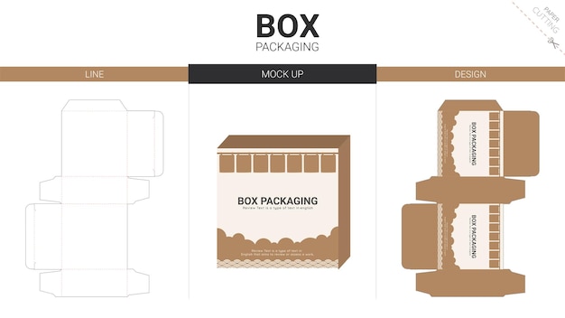 Вектор Коробка упаковки и макета высечки шаблона
