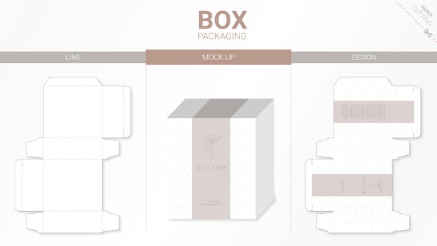 ボックス包装とモックアップダイカットテンプレート