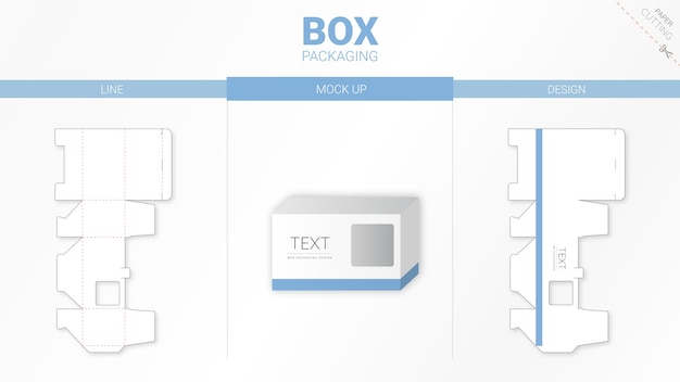 ボックス包装とモックアップダイカットテンプレート