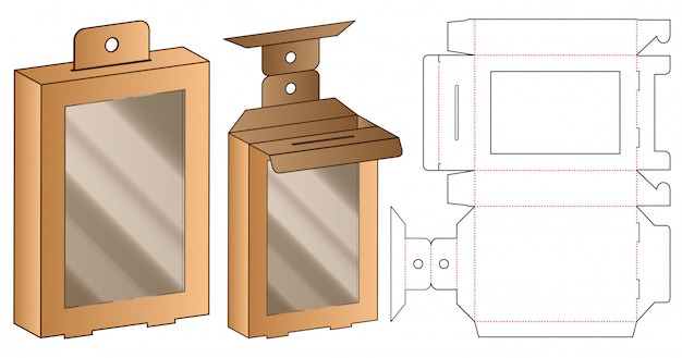 Box packaging die cut template . 3d