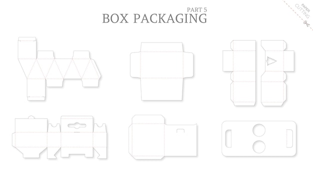 Box packaging and   die cut template bundle