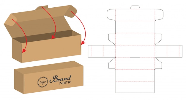 Box packaging die cut template design. 3d mock-up