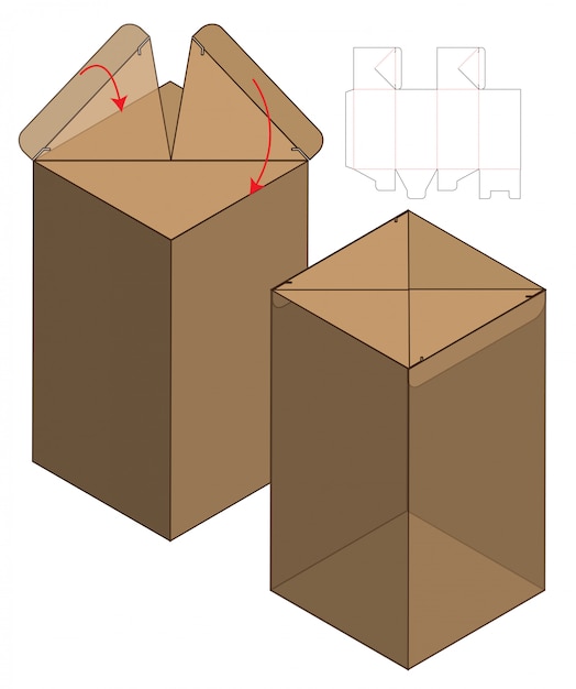 Box packaging die cut template design. 3d mock-up