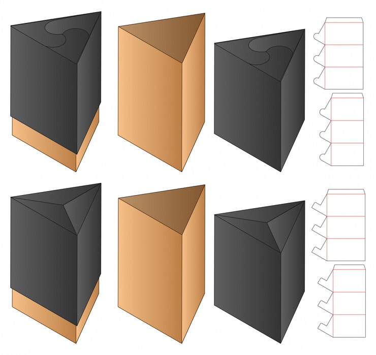Vector box packaging die cut template design. 3d mock-up