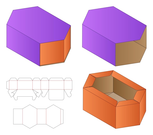 Дизайн упаковки с вырезом коробки. 3d макет