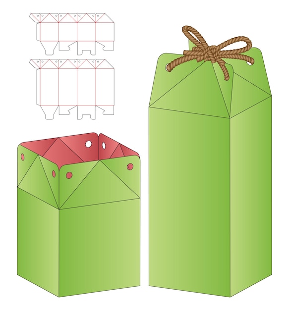 Box packaging die cut template design. 3d mock-up