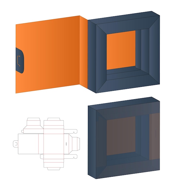 상자 포장 다이 컷 템플릿 디자인. 3d 모형