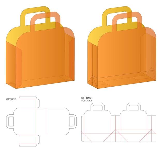 Box packaging die cut template design 3d mockup