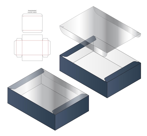 Mockup 3d di progettazione del modello fustellato di imballaggio della scatola