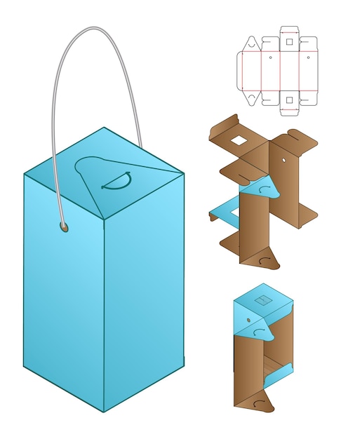 상자 포장 다이 컷 템플릿 디자인 3d 모형