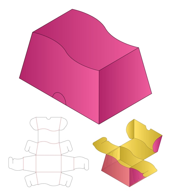 상자 포장 다이 컷 템플릿 디자인 3d 모형