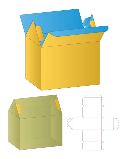 상자 포장 다이 컷 템플릿 디자인 3d 모형