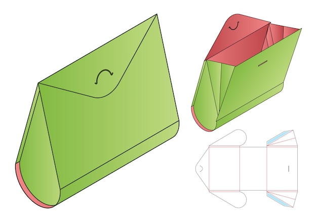 상자 포장 다이 컷 템플릿 디자인 3d 모형