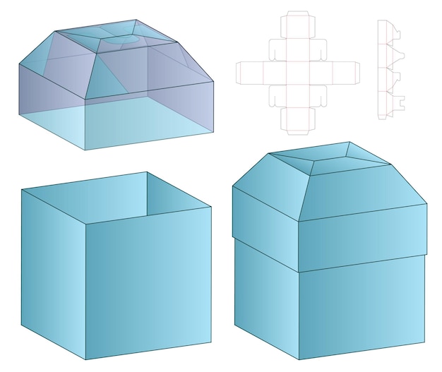 상자 포장 다이 컷 템플릿 디자인 3d 모형