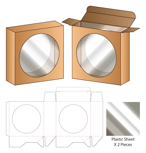 Box packaging die cut template design. 3d template