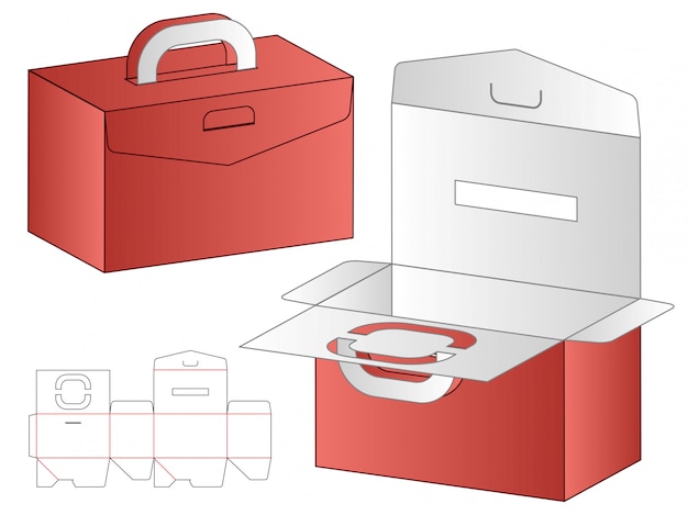 Box packaging die cut template design. 3d