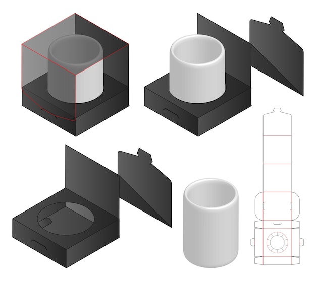 Box packaging die cut template design. 3d 