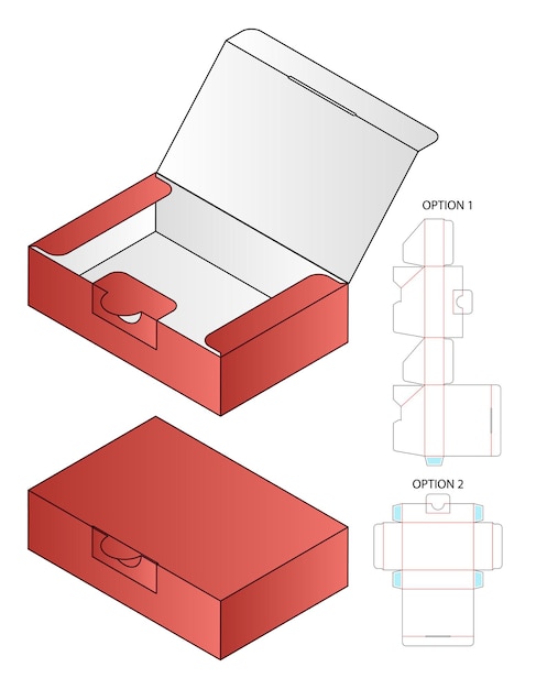 상자 포장 다이 컷 템플릿 디자인 3d