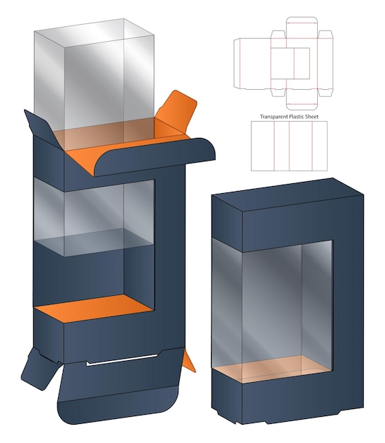 Вектор Коробка упаковка высечки шаблон дизайна 3d